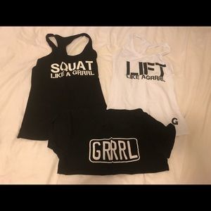Set of 3 grrrl clothing tops